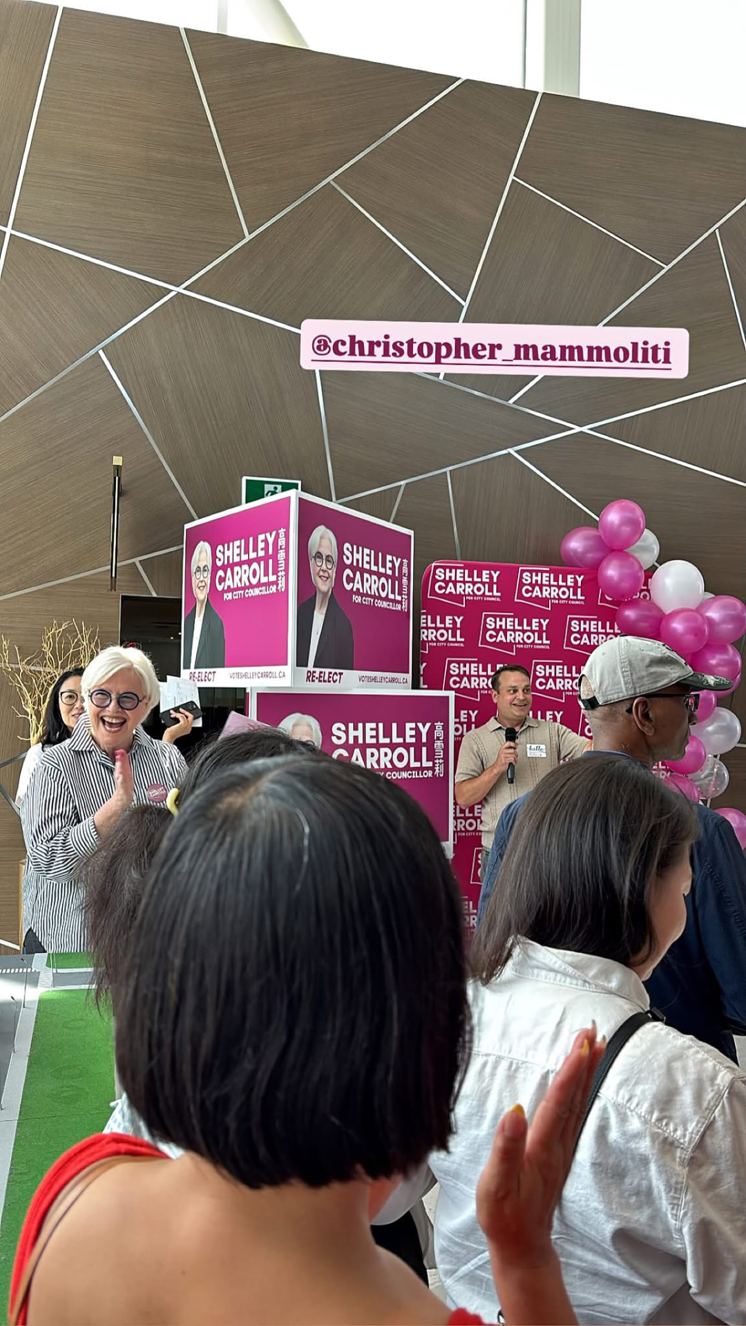 Christopher Mammoliti taking a selfie with campaign volunteers