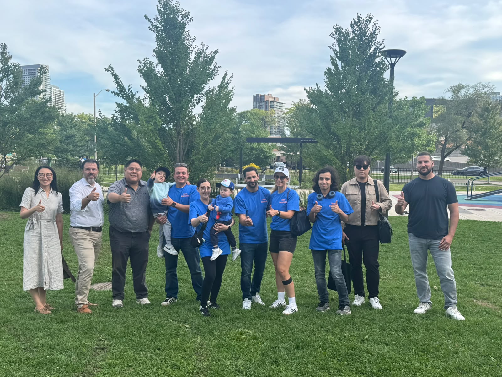 Christopher Mammoliti with volunteers in a local park