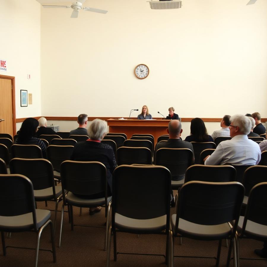 A public school board community meeting room